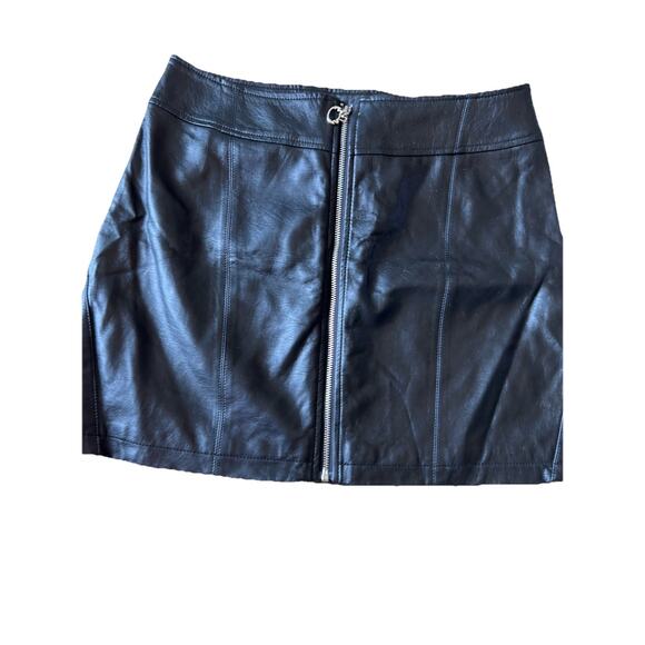 Y2K Hot Topic Faux Leather Mini Skirt Zip Up Cat Punk Goth Emo Cheetah M - Picture 5 of 13